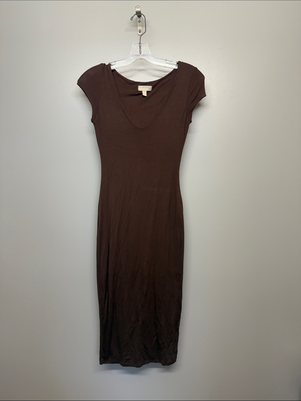 See You Monday Brown Cap-Sleeve Maxi Dress